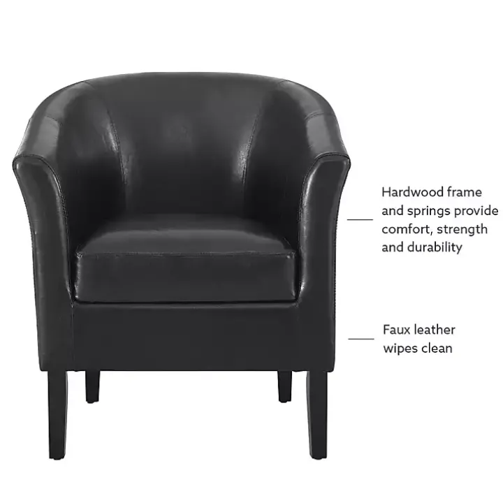 Jack Barrel Back Black Club Chair