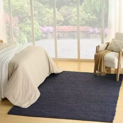 Jaxon Navy Natural Jute Area Rug, 4x6