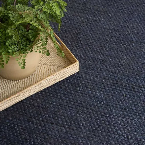 Jaxon Navy Natural Jute Area Rug, 4x6