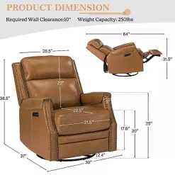 Johanna Tan Leather Swivel Power Recliner