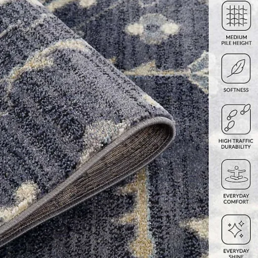 Jordan Eva Purple Medallion Area Rug, 6x9