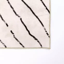 Julia Black and White Washable Area Rug, 8x10