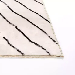 Julia Black and White Washable Area Rug, 8x10
