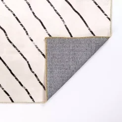 Julia Black and White Washable Area Rug, 8x10