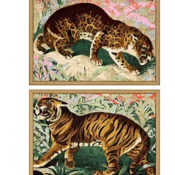 Jungle Cats Framed Art Prints, Set of 2