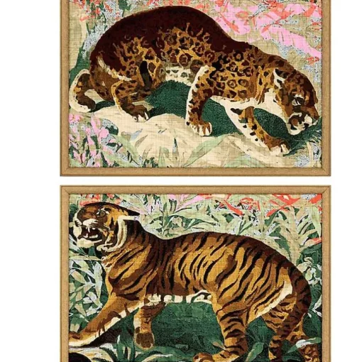Jungle Cats Framed Art Prints, Set of 2