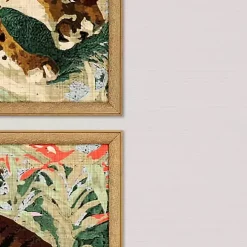 Jungle Cats Framed Art Prints, Set of 2