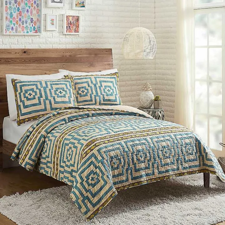 Justina Blakeney Blue Hypnotic Queen Quilt Set