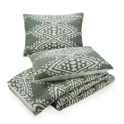 Justina Blakeney Green Aisha King Quilt Set
