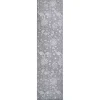 Kalini Gray Floral Washable Runner, 2x7