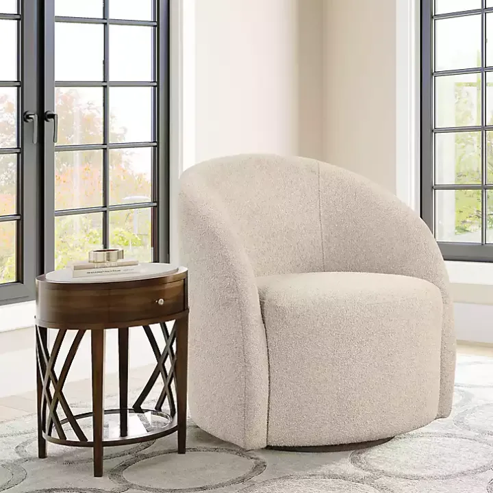 Khaki Boucle Danielle Accent Chair