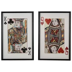 King & Queen Card Framed Art Prints, Set of 2