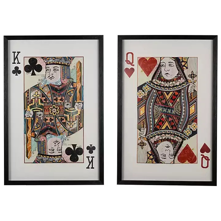 King & Queen Card Framed Art Prints, Set of 2