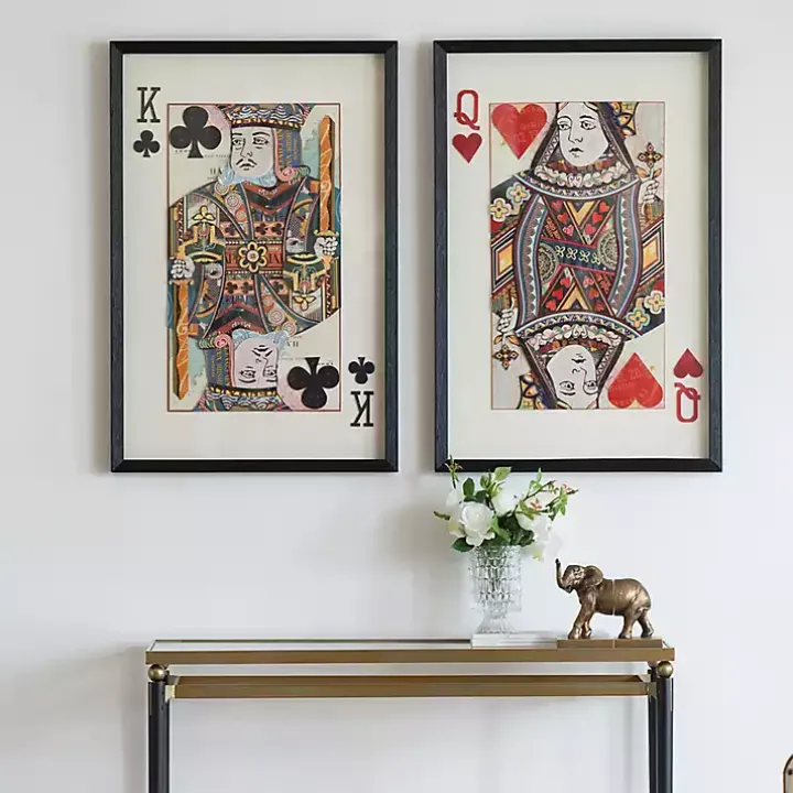 King & Queen Card Framed Art Prints, Set of 2