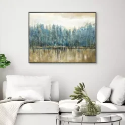 Lakeside Blues Framed Canvas Art Print