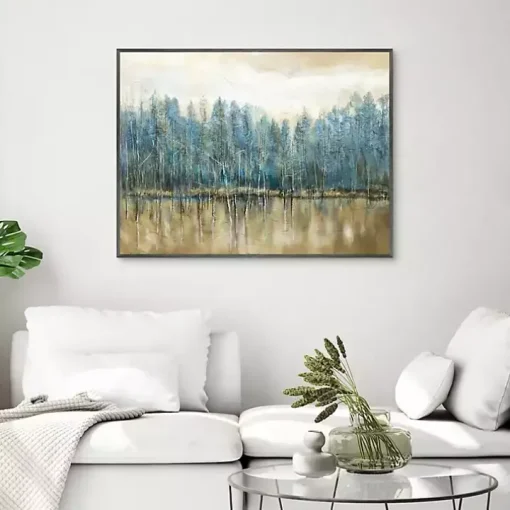 Lakeside Blues Framed Canvas Art Print