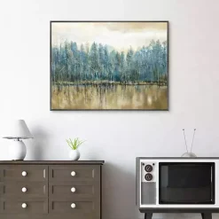 Lakeside Blues Framed Canvas Art Print