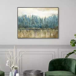 Lakeside Blues Framed Canvas Art Print