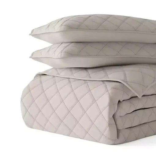 Latte Stitched Diamond 2-pc. Twin Quilt Set