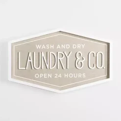 Laundry & Co. Hexagon Wood Plaque