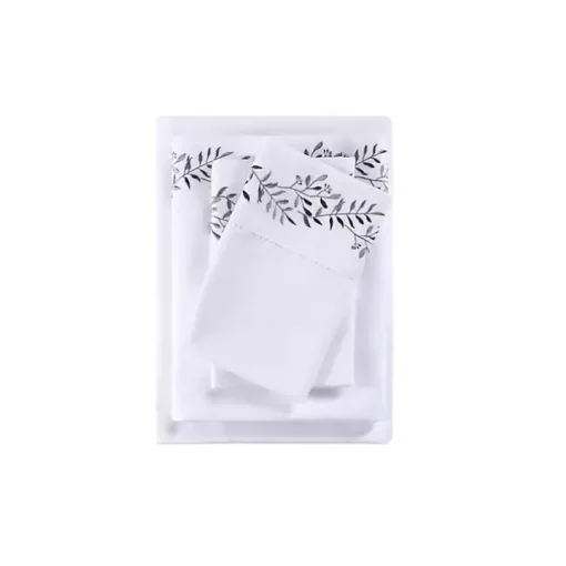 Leafy Vine Hem Microfiber 4-pc. Full Sheet Set