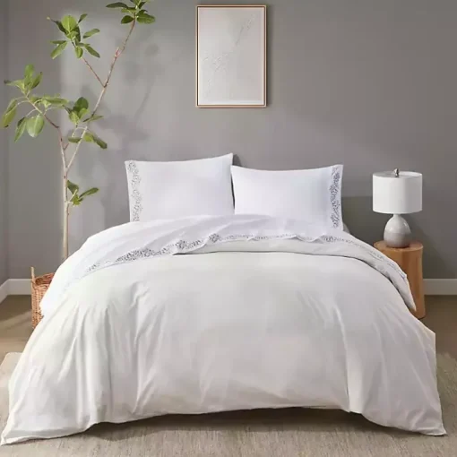Leafy Vine Hem Microfiber 4-pc. Full Sheet Set