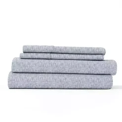 Light Blue Chambray 4-pc. Full Bed Sheet Set