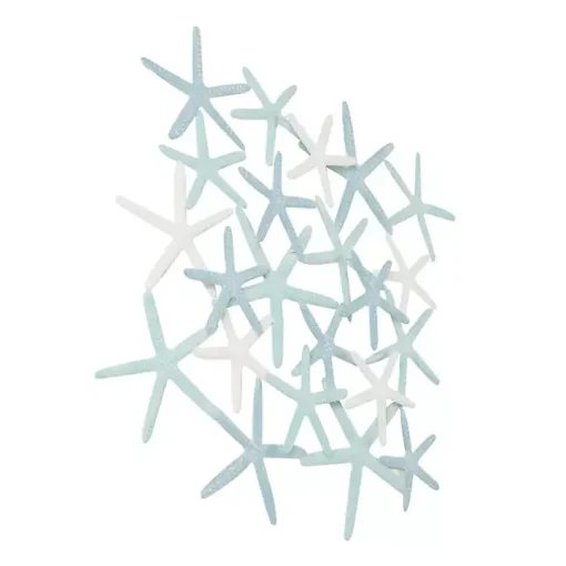 Light Blue Metal Overlapping Starfish Wall Plaque