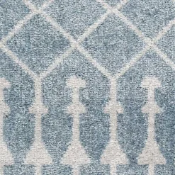 Light Blue Moroccan Washable Area Rug, 4x6