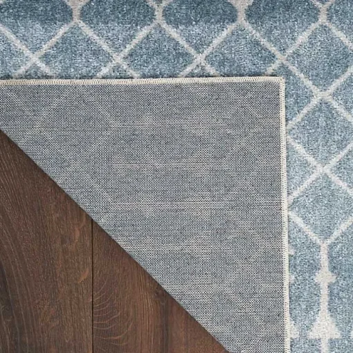 Light Blue Moroccan Washable Area Rug, 4x6
