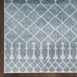 Light Blue Moroccan Washable Area Rug, 4x6
