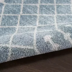 Light Blue Moroccan Washable Area Rug, 4x6