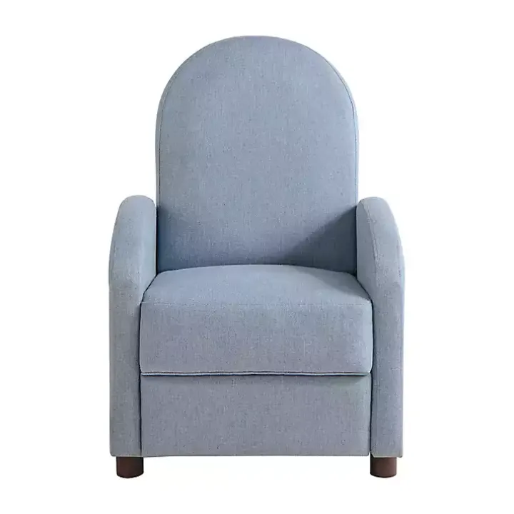 Light Blue Rounded Push Back Recliner