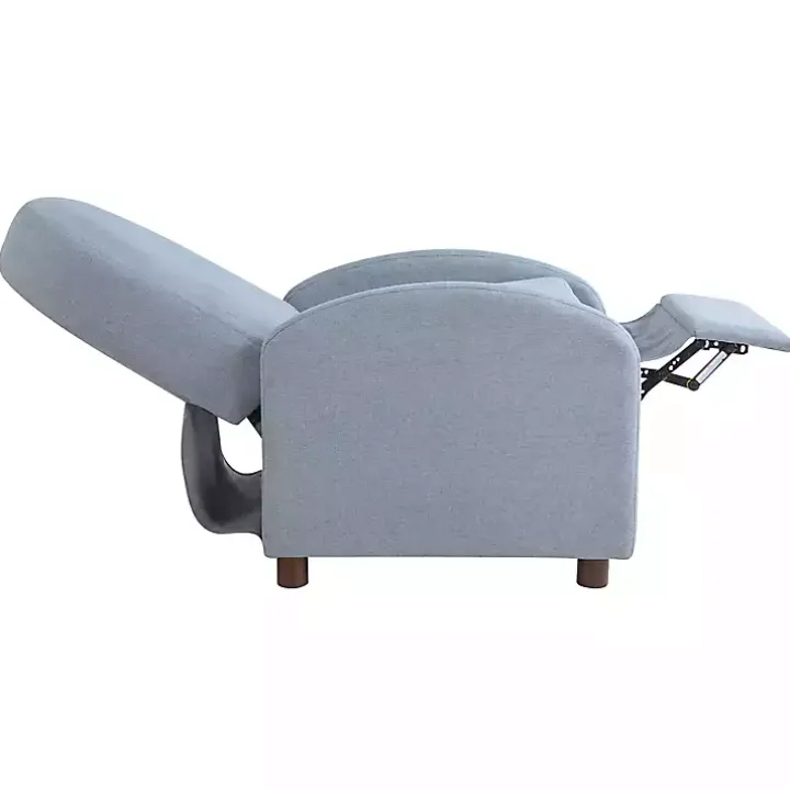 Light Blue Rounded Push Back Recliner