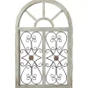 Light Blue Wood Arched Window Wall Plaque