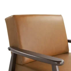 Light Brown Faux Leather Ambon Accent Chair