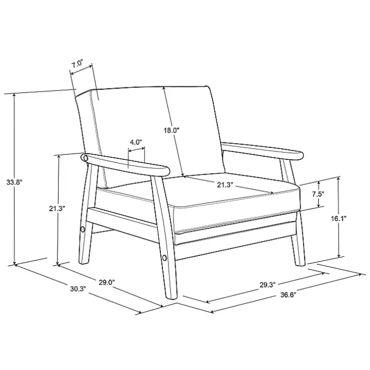 Light Brown Faux Leather Ambon Accent Chair