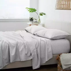 Light Gray Chambray 4-Pc. Queen Bed Sheet Set