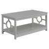 Light Gray Circle Cut-Out Sides Coffee Table