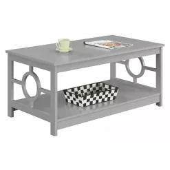 Light Gray Circle Cut-Out Sides Coffee Table