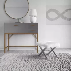 Light Gray Leopard Textured Area Rug, 8x10