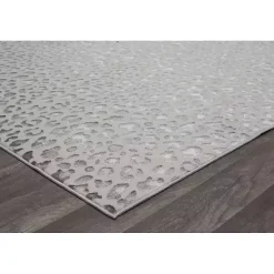 Light Gray Leopard Textured Area Rug, 8x10