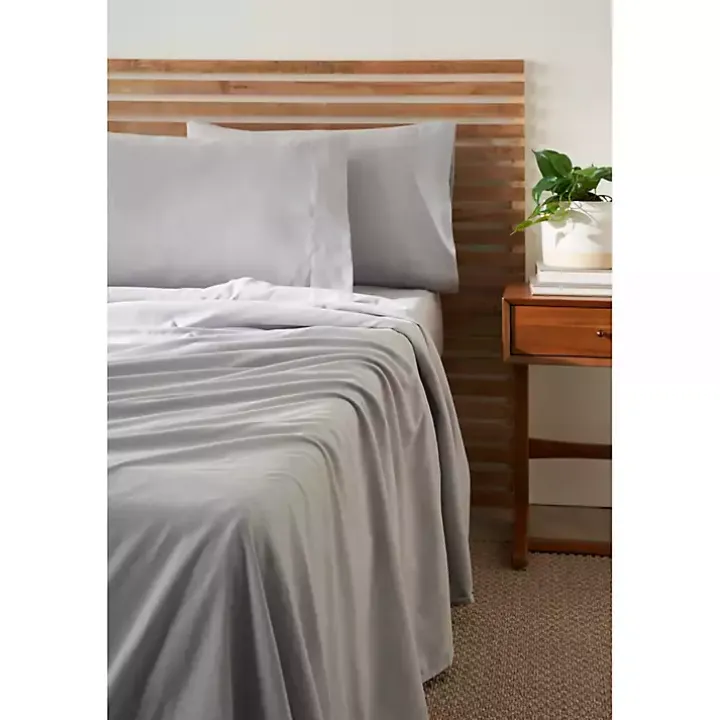 Light Gray Microfiber 4-pc. King Sheet Set