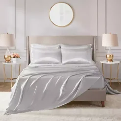 Light Gray Satin 6-pc. Full Sheet Set