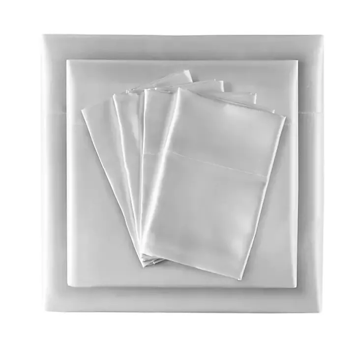 Light Gray Satin 6-pc. Queen Sheet Set