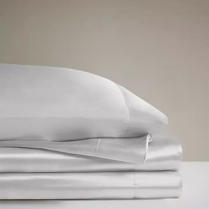 Light Gray Satin 6-pc. Queen Sheet Set