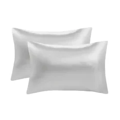 Light Gray Satin Standard 2-pc. Pillow Case Set
