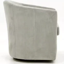 Light Gray Swivel Barrel Accent Chair