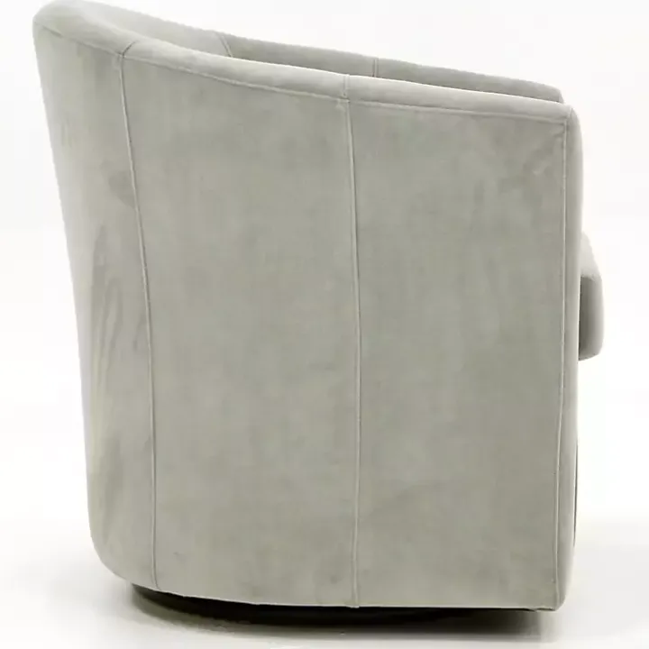 Light Gray Swivel Barrel Accent Chair