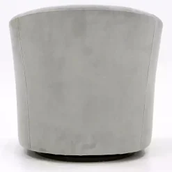 Light Gray Swivel Barrel Accent Chair
